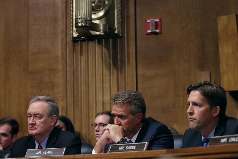 Republican Senators Mike Crapo, Sen. Jeff Flake, and Ben Sasse